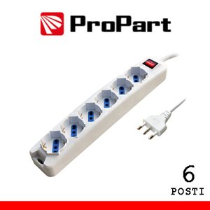 Multipresa 6pos bipasso/schuko spina16A +interr.