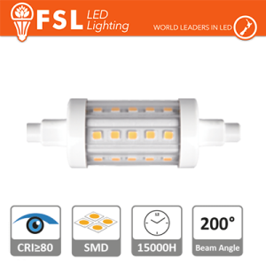 R7s - 5,5W 2700K 600LM >200º 25*78mm CRI80