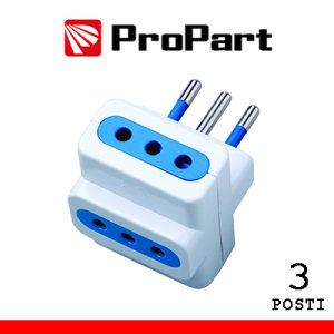 Adattatore triplo 3pos 10A spina10A polybag