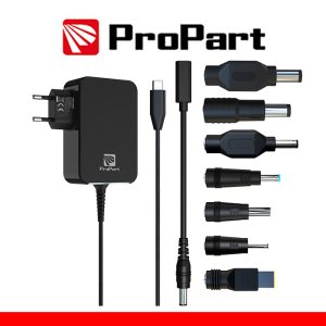 Alimentatore Propart GaN Type C 90W  + 7 Connettori DC nero