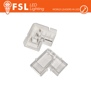Connettore angolare 90° per strisce LED COB 220V e COB 24V