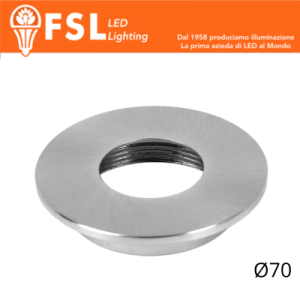 VEGA - Cover Piatta per Punto Luce LED – Ø70 – Nichel Satinato