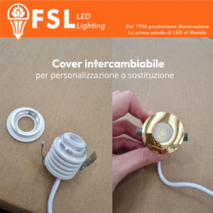 VEGA - Cover Curva per Punto Luce LED – Ø56 – Nero