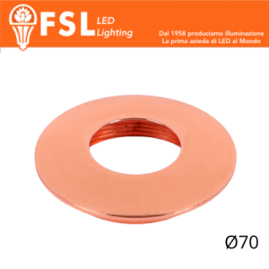 VEGA - Cover Curva per Punto Luce LED – Ø70 – Oro Rosa